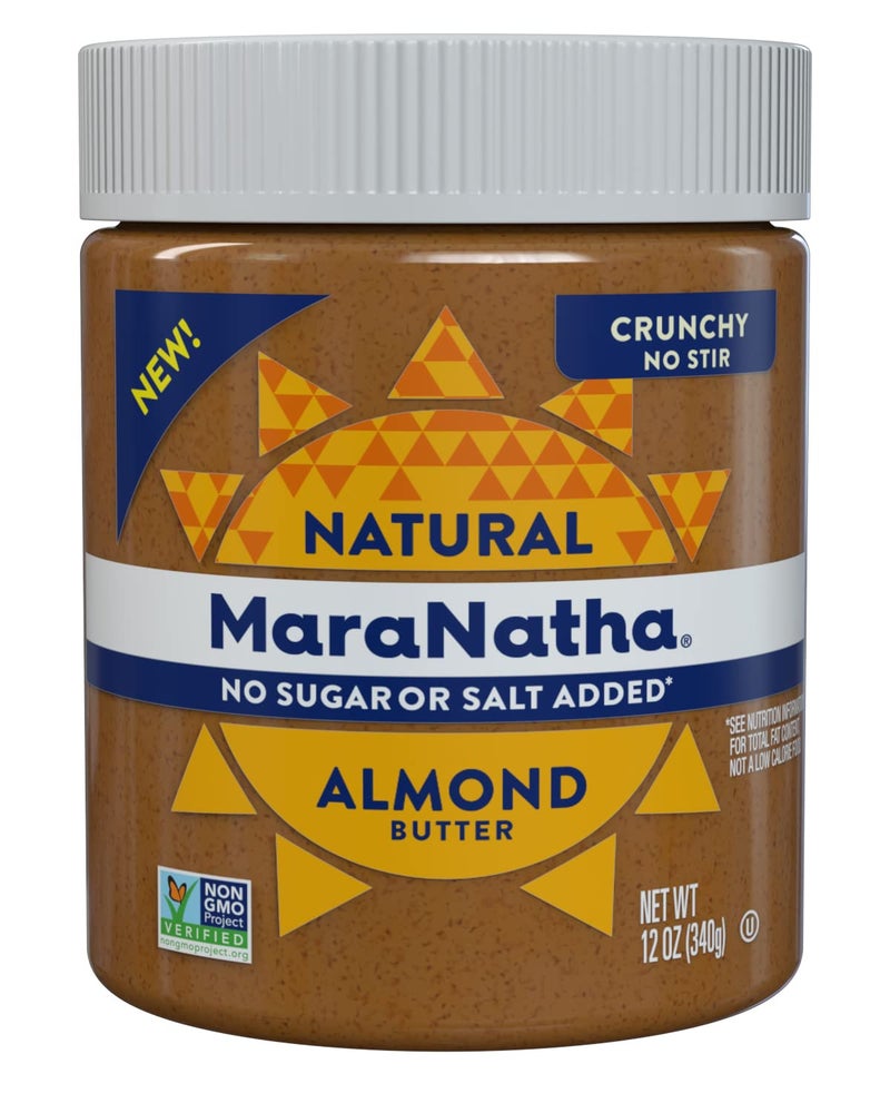 MaraNatha Natural Crunchy Almond Butter, No Stir, No Sugar or Salt Added , 12 Ounce Jar - Image 1